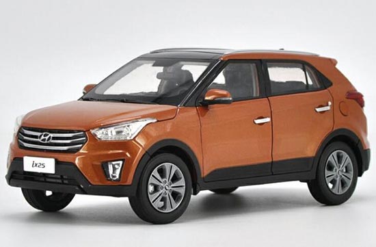 2015 Hyundai IX25 1:18 Scale Diecast SUV Model Orange