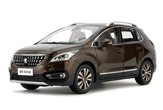 2016 Peugeot 3008 1:18 Scale Diecast SUV Model Brown