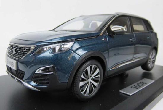 2017 Peugeot 5008 1:18 Scale Diecast SUV Model Blue