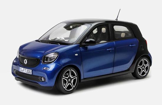 Smart Forfour 1:18 Scale Diecast Car Model Blue