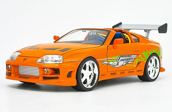Toyota Supra 1:18 Scale Diecast Car Model Orange