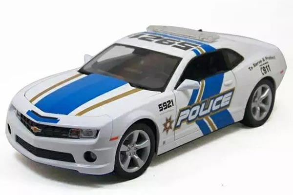 2010 Chevrolet Camaro 1:18 Diecast Police Car Model Blue-White