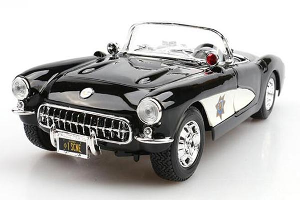 1957 Chevrolet Corvette Diecast Car Model 1:18 Scale Black