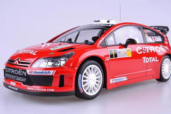 Citroen C4 1:18 Scale Diecast WRC Car Model Red