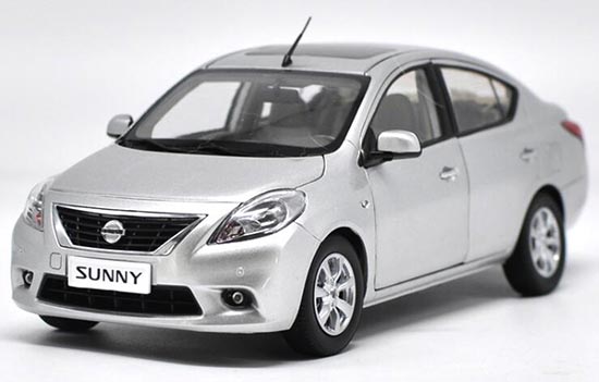 2011 Nissan Sunny 1:18 Scale Diecast Car Model Silver