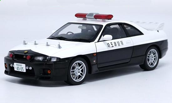 Nissan GT-R Diecast Police Car Model 1:18 Scale White