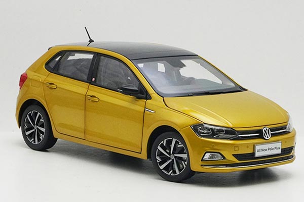 2019 Volkswagen New Polo Plus Diecast Model 1:18 Scale Golden