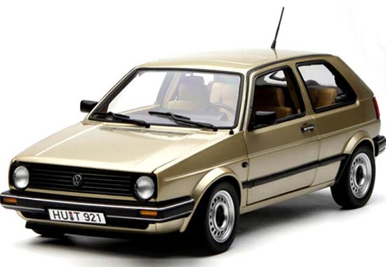 1985 Volkswagen Golf CL Diecast Car Model 1:18 Scale Golden
