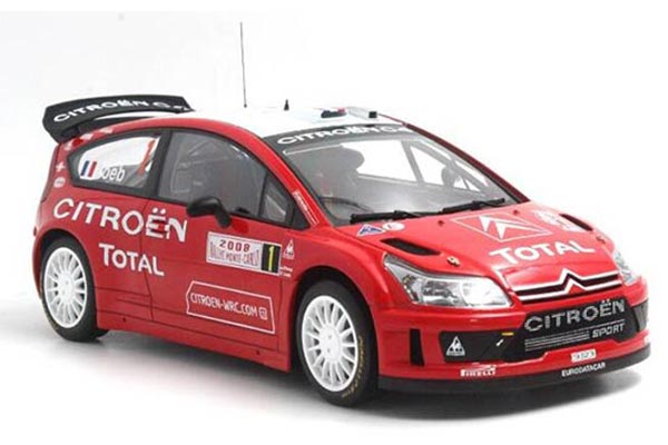 2008 Citroen C4 WRC Diecast Car Model 1:18 Scale Red
