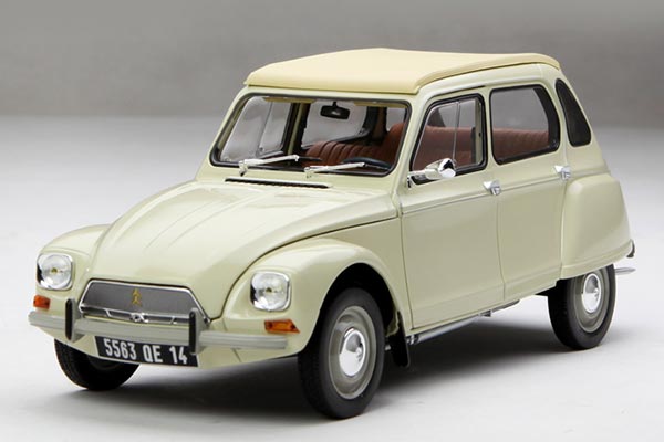 1970 Citroen Dyane 6 Diecast Car Model 1:18 Scale Creamy