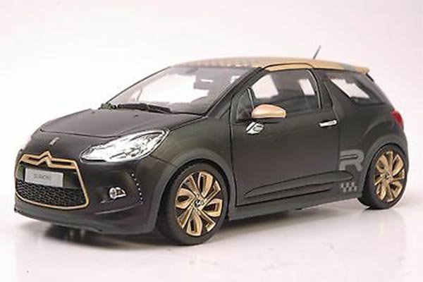 2012 DS3 Racing Diecast Car Model Golden Car Roof 1:18 Black