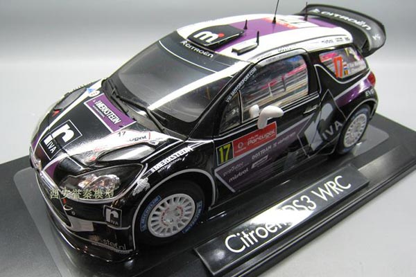 DS3 WRC Diecast Car Model 1:18 Scale Black-Purple