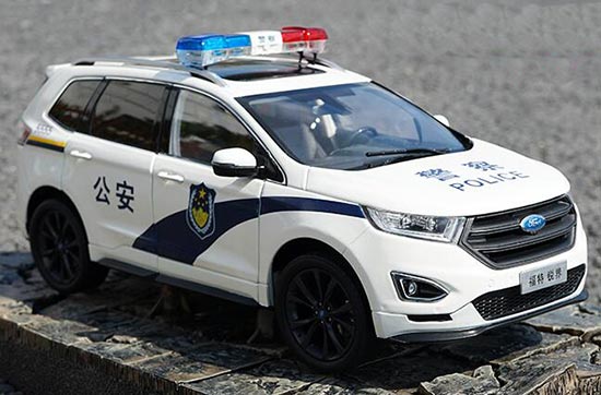 2015 Ford Edge SUV Diecast Police Model 1:18 Scale White