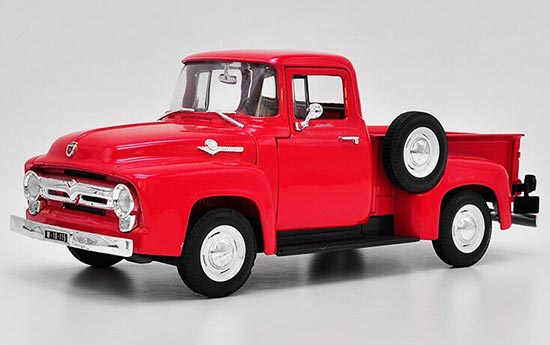 1956 Ford F-100 Pickup Truck Diecast Model 1:18 Scale Red