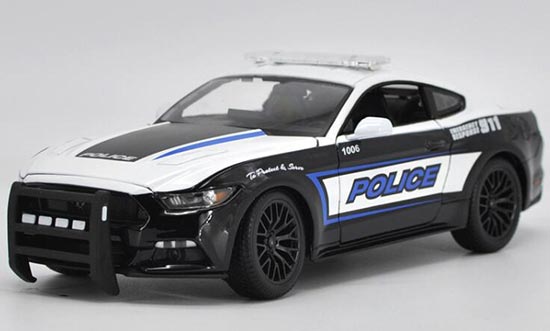 2015 Ford Mustang GT Diecast Police Car Model 1:18 Scale Black