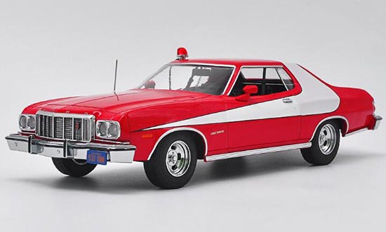 1976 Ford Gran Torino Diecast Police Car Model 1:18 Scale Red