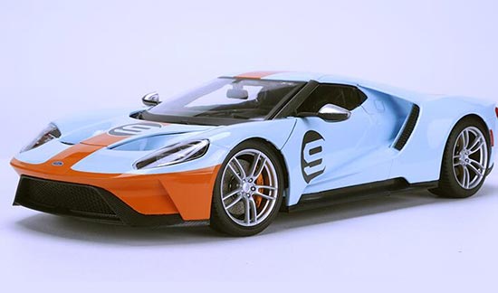 2017 Ford GT Diecast Car Model 1:18 Scale Blue-Orange