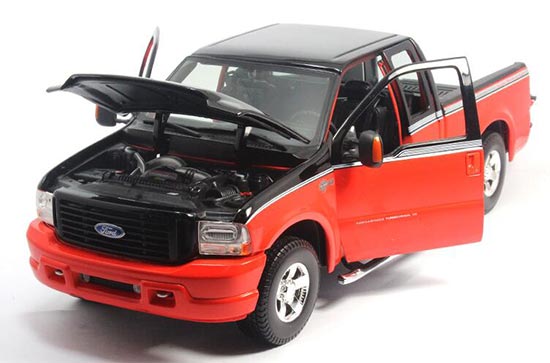 Ford F-350 Pickup Truck Diecast Model 1:18 Scale Black-Orange