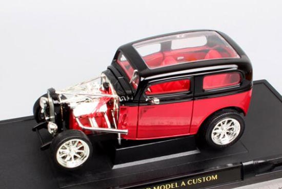 1931 Ford Model A Custom Diecast Car Model 1:18 Black-Red