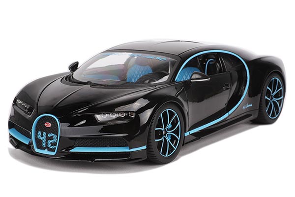 Bugatti Chiron Diecast Car Model 1:18 Scale Black