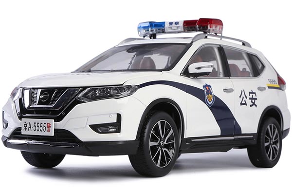 2019 Nissan X-Trail SUV Diecast Police Model 1:18 Scale White