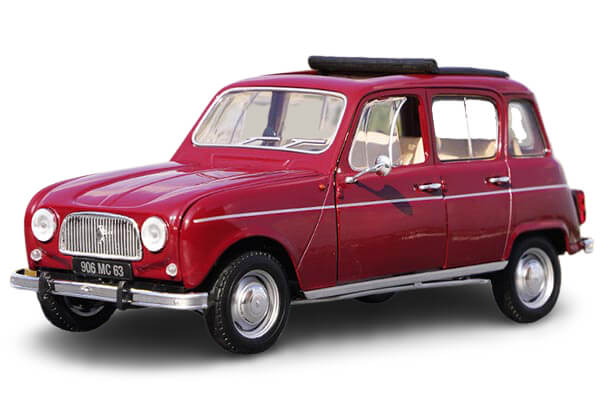 Renault 4L Diecast Car Model 1:18 Scale Wine Red