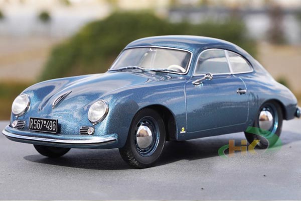 Porsche 356 Coupe Diecast Car Model 1:18 Scale Blue