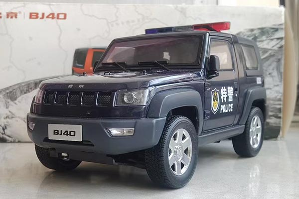 2014 BAIC BJ40 SUV Diecast Model Police 1:18 Scale Black