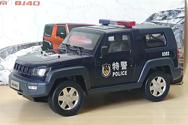 2014 BAIC BJ40 SUV Diecast Model Police 1:18 Scale Black