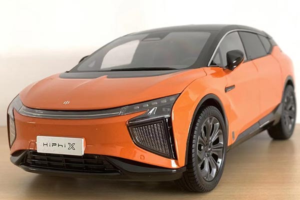 2021 HiPhi X SUV Diecast Model 1:18 Scale Orange