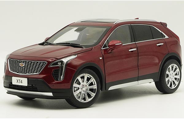 2022 Cadillac XT4 SUV Diecast Model Wine Red 1:18 Scale
