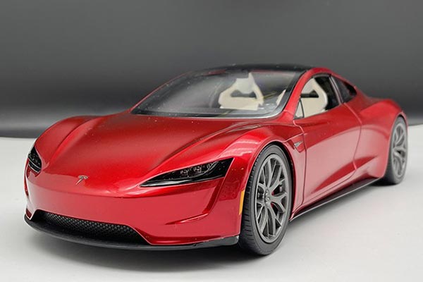 Tesla Roadster Diecast Car Model 1:18 Scale Red