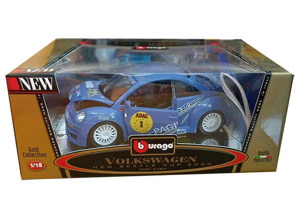2000 Volkswagen New Beetle Cup Diecast Model 1:18 Scale Blue