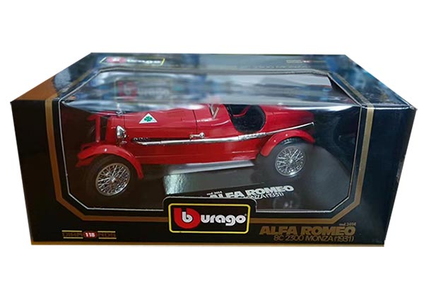 1931 Alfa Romeo 8C 2300 Monza Diecast Car Model 1:18 Scale Red