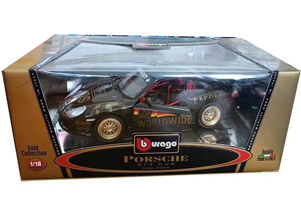 Porsche 911 GT3 Cup Diecast Car Model 1:18 Scale Black