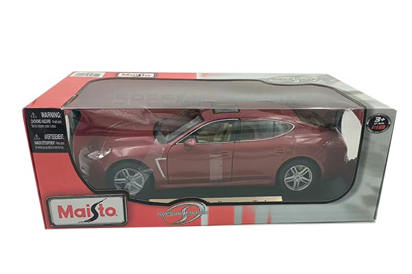 Porsche Panamera Turbo Diecast Car Model 1:18 Scale Wine Red