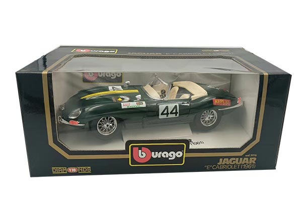 1961 Jaguar E-Type Cabriolet Diecast Car Model 1:18 Dark Green