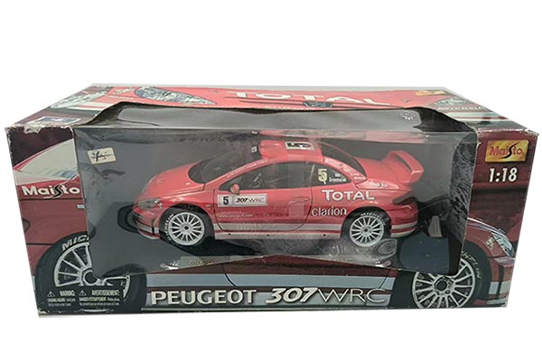 Peugeot 307 WRC Diecast Car Model 1:18 Scale Red