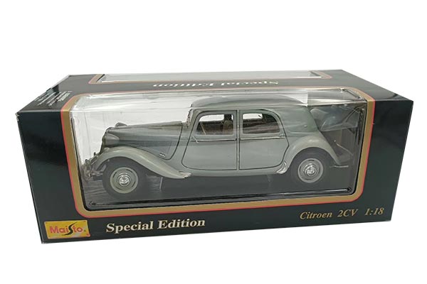 Citroen 2CV Diecast Car Model 1:18 Scale Gray