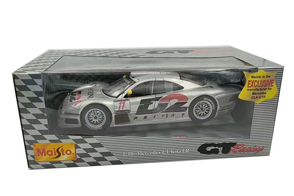 Mercedes-Benz CLK GTR Diecast Car Model 1:18 Scale Silver