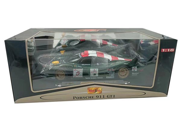 Porsche 911 GT1 Diecast Racing Car Model 1:18 Scale Green