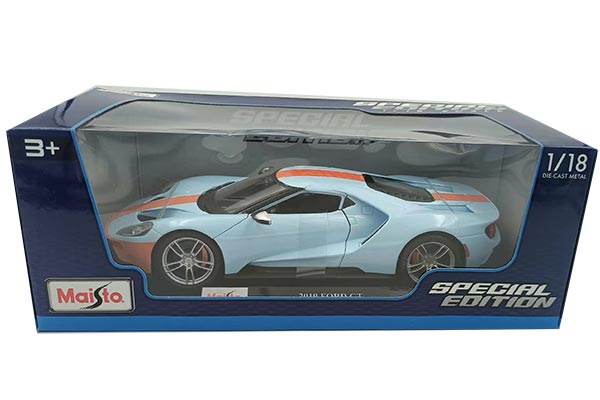 2019 Ford GT Diecast Car Model GULF Painting 1:18 Scale Blue