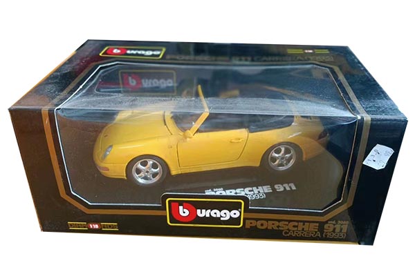 1993 Porsche 911 Carrera Cabriolet Diecast Model 1:18 Yellow