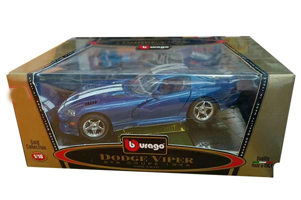 1996 Dodge Viper GTS Coupe Diecast Car Model 1:18 Scale Blue