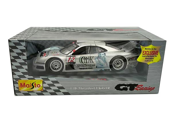 Mercedes-Benz CLK GTR Diecast Car Model Silver 1:18 Scale