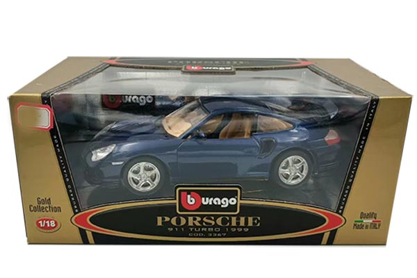 1999 Porsche 911 Turbo Diecast Car Model 1:18 Scale Blue