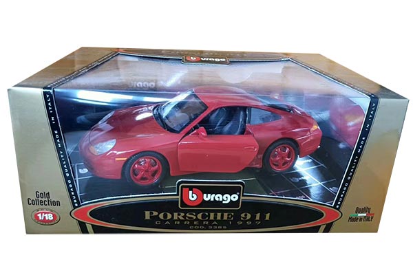 1997 Porsche 911 Carrera Diecast Car Model 1:18 Scale Red