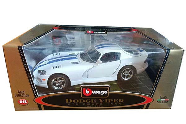 1997 Dodge Viper GTS Coupe Diecast Car Model 1:18 Scale White