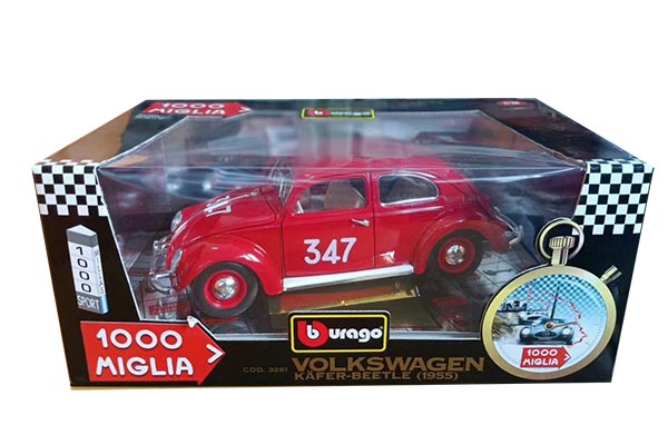 1955 Volkswagen Beetle Diecast Car Model 1:18 Scale Red