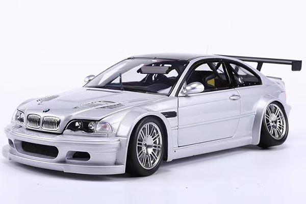 2001 BMW M3 E46 GTR Diecast Car Model 1:18 Scale Silver